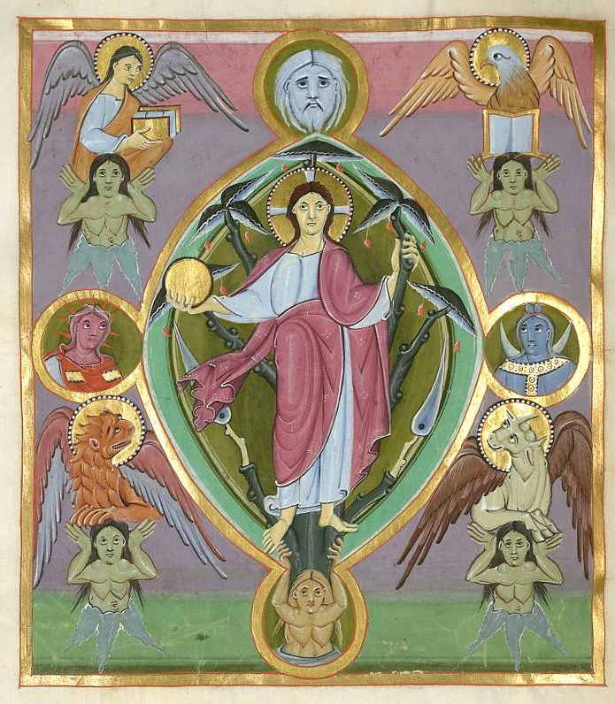 Christ-in Majesty-with Evangelists-Pericopes of Henry II-72dpi